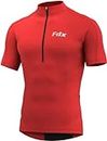 FDX Men’s Cycling Jersey - Half Zipped, Half Sleeves, Summer Cycle Breathable Tops with 4 Pockets - Bicycle Riding Shirt, MTB Racing, Mountain Bike, Running, Outdoor Sports Clothes Red-XL