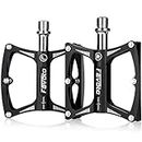 Favoto Bike Pedal Mountain Road Bicycle Wide Flat Platform Pedals, 9/16" Screw Thread Non-Slip Aluminum Alloy, Sealed Bearing Lightweight Cycling Pedal for Adult BMX MTB Bike Accessories