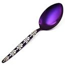 BNAZIND Kunz Spoons Cooking Spoons 18/10 Stainless Steel Titanium Shiny Purple Basting Spoon - 9 Inches Plating Spoons - Daily Chef Spoons - quenelle spoon – Serving Spoon