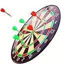 High Trusted® Durable Plastic 17 inch Indoor and Outdoor Magnetic Dartboard Kit with 6 Soft Darts Ideal for Playing Boys and Girls (Multicolor)