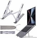 Digital Device Adjustable Aluminum Laptop Computer Stand Tablet Stand, Ergonomic Foldable Portable Desktop Holder For Macbook Air Pro, Dell, Hp, Lenovo And More (10-15.6 ) Laptop Stand Tabletop