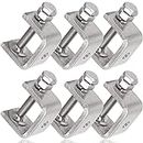 Foxwake Stainless Steel C Clamps for Mounting, 1.18 in Small Metal C Clamp, Heavy Duty Working U Clamps, Universal Mini C Clamps with Stable Wide Jaw Opening/I-Beam Design (6pcs)