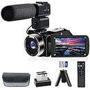 YEEIN 4K Video Camera, Camcorder with IR Night Vision, WiFi Digital Camera for Video Recording, 3" Touch Screen 18X Digital Zoom, Vlogging Camera for YouTube, Remote, Microphone, Mini Tripod