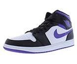 Nike Men's Air Jordan 1 Mid Sneaker, Black/Dark Iris-white, 10