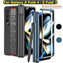 Case For Samsung Galaxy Z Fold 4 Fold 3 With S Pen Holder Wrist Strap Hard Cover