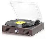 LAUSON JTF036 Record Player with Built-in Speakers Vintage Record Player 3 Speeds Turntable with USB for Digitizing