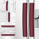 Royleath Refrigerator Handle Covers, Set of 6, Leather Kitchen Appliance Handle Covers, Keep Your Fridge Microwave Oven Stove or Dishwasher Clean, Stains Dirty Oils, Timesaver, Kitchen Decor(Burgundy)