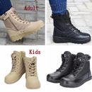 Kids Adult Military Tactical Deploy Men Boot Outdoor SWAT Boots Duty Work Shoes