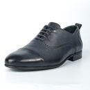 Sinatra - Men Blue Leather Oxford Dress Shoes, Handmade Leather Formal Shoes
