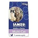 IAMS ProActive Health, Health Multi-Cat, Cibo Secco per Gatti Maturi e Anziani, dai 7 Anni, Con Pollo e Salmone, 15 kg
