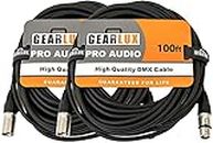 Gearlux DMX Cable 100ft 3-Pin Male-to-Female - 2 Pack