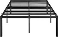 Yaheetech Queen Bed Frame with Storage Space, No Box Spring Needed, 18 Inches Powerful Storage Space, Sturdy Steel Slat Support, Black