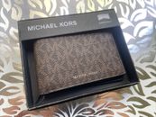Billetera para hombre Michael Kors 86F1LMNF5B marrón delgada con carteras caja de regalo precio de venta sugerido por el fabricante $88 nueva
