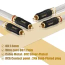1Pair Elk Audio QED Silver Plated Fever Audio Signal Line 24K Gold Plating RCA Audio Cable