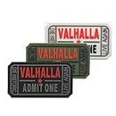 Valhalla Admit One Die Historic Live Again 3D Embroidered Tactical Morale Badge Hook & Loop Patch