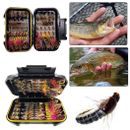 Fly Fishing Flies Kit Assortment Trout Bass Fishing with Fly Box Dry/Wet Flies
