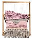 Pastel Plums Wooden Weaving Loom - Large 23.4x18.5 Frame, Lift Up/Down, Adjustable Stand, Multi-Craft - Complete Kit