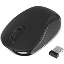 SABRENT Ratón Mini de Viaje Inalámbrico 2.4GHz Mouse para Ordenador o Laptop con Receptor Nano (MS-WSML)