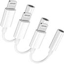 3 Pack Lightning to 3.5 mm Headphone Jack Adapter, [Apple MFi Certified] iPhone to 3.5mm Audio Aux Jack Adapter Dongle Cable Converter Compatible with iPhone 14 13 12 11 Pro XR XS Max X 8 7 iPad iPod