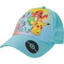Pokemon Equipo Pikachu Sombrero con Visera Baseball Niños 5-10 Años Azul