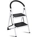 Costway 2.75 Feet Folding Step Stool with Iron Frame and Anti-Slip Pedals