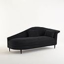 INTERIOR FURNITURE | Wooden Designer Settee Sofa Diwan Couch Chaise Lounge for Home,Living Room and Office (Black)