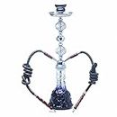 Hookah Set, 53cm Glass Waterpipe with Everything 2 Hose Glass Shisha Hookahs for Better Narguile Smoking Black