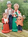 Vintage Porcelain Byers Choice Caroling Family Man Woman Girl Boy & Lantern ❤️m9