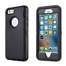 smartelf Case for iPhone 6 Plus/6s Plus With Built-in Screen Protector Heavy Duty Shockproof Dust Drop Protection Protective Cover for Apple iPhone 6+/6s+ 5.5 inch-Black