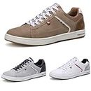 ARRIGO BELLO Mens Casual Shoes Trainers Sneakers Walking Gym Jogging Fitness Athletic Shoe Size 7-11 (Size 9.5,Brown)