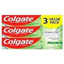 Colgate Sparkling White Whitening Toothpaste - Mint Zing - Professional Teeth Whitening with Sensitivity and Enamel Protection for a Fresh Clean Smile - Dentifrice for Daily Oral Care 120 mL Pack of 3