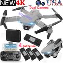RC Drone 4K HD Wide Angle Dual Camera FPV Wifi Foldable Aircraft Quadcopter Toys