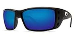 Costa Permit Polarized Sunglasses - Costa 580 Glass Lens Matte Black/Blue Mirror, One Size - Men's by Costa Del Mar