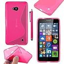 ebestStar - kompatibel mit Microsoft Lumia 640 Hülle 640 LTE Dual Flex Silikongel Handyhülle, Klar TPU Schutzhülle, S-line + Stift, Pink