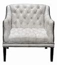 Casa Padrino Luxury Genuine Leather Living Room Armchair White/Black 80 x 84 x H. 79 cm - Chesterfield Furniture