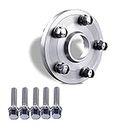 KCSOC 2 Pieces PCD 5x112 CB 66.6mm Wheel Spacer Adapter Fit for Mercedes Benz Fit for Audi Fit for B-M-W Forged Aluminum Alloy (Color : 15mm Silver Adapter)