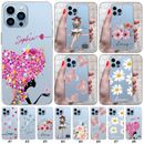 Girls Personalised Phone Case For iPhone 14 13 Pro Max 12 11 15 Clear TPU Cover