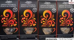 Rooibos Peach Cherry Tea Tagged 60 Pyramid Bags Deluxe Infusions Redbush Health