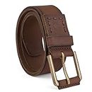 Timberland Men's Big and Tall Casual Leather Belt, Brown, 56