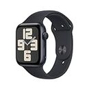 Apple Watch SE (2nd Gen) [GPS 44mm] Smartwatch with Midnight Aluminium Case with Midnight Sport Band. Fitness & Sleep Tracker, Crash Detection, Heart Rate Monitor, Water-Resistant - M/L
