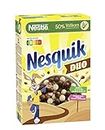 NESTLÉ Nesquik Duo Cereals, braune und weiße Schoko Cerealien mit Vollkorn (1 x 325 g)