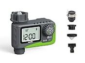 RainPoint ITV 105 Automatic Garden Drip Irrigation Water Timer | 1-Zone | Universal Tap Adapter | LCD