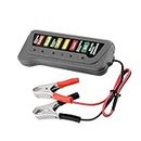 12V Auto Battery Tester Multi Functions Car Battery Diagnostic Tools & Alternator Tester with 6 LED Lights for Car Motorcycle Alternator