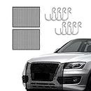 2Pcs Car Grille Protection Net,High-Density Front Grill Air Intake Dustproof Net,Preventing Stones,Dirt And Leaves From Flying Into The Automotive Engine Space,Exterior Accessories For Most Car(Black)