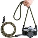 PIBIETTN 100cm Camera Strap Compatible with Sony Nikon Canon Fuji Climbing Rope Camera Shoulder Neck Strap SLR, DSLR, Mirrorless Cameras (Army-Green)