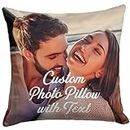 Custom Love, Couple Photo Pillow w Any Picture | 16x16 - Optional Insert | Personalized Cover with Your Loved Ones - Custom Couple Gifts