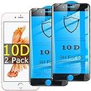 2 Pack 10D iPhone6s Screen Protector Compatible with Apple iPhone 6S Tempered Glass I Phone 6 s IP iPh 6sphone Protective Glas 4.7 Inch (Black)