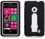 Aimo Kickstand Case for Nokia Lumia 521 - Black Skin/White Cover