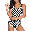 samedaydelivery Items Prime Womens One Piece Swimsuit Fashion Color Swim Set High Waisted Tummy Control Athletic Bathing Suit Beach Resort Wear (White,XX-Large)
