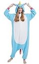 Pijama Unicornio Onesie Adultos Mujer Cosplay Animal Disfraces Halloween Carnaval Cosume azul S